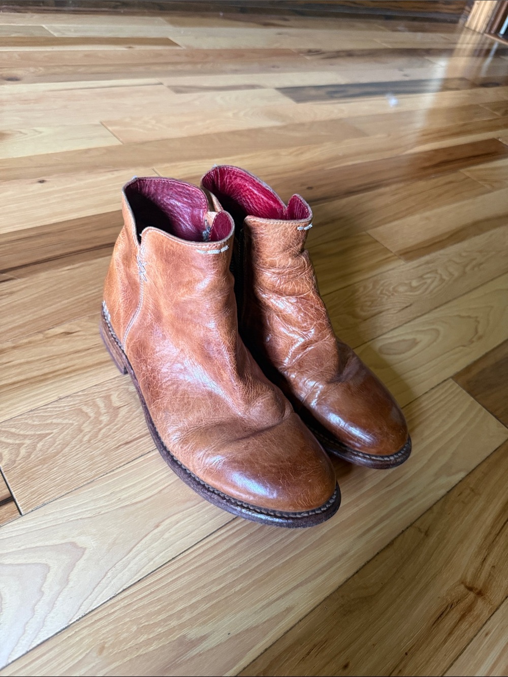 Bed Stu Yurisa Tan Leather Ankle boots